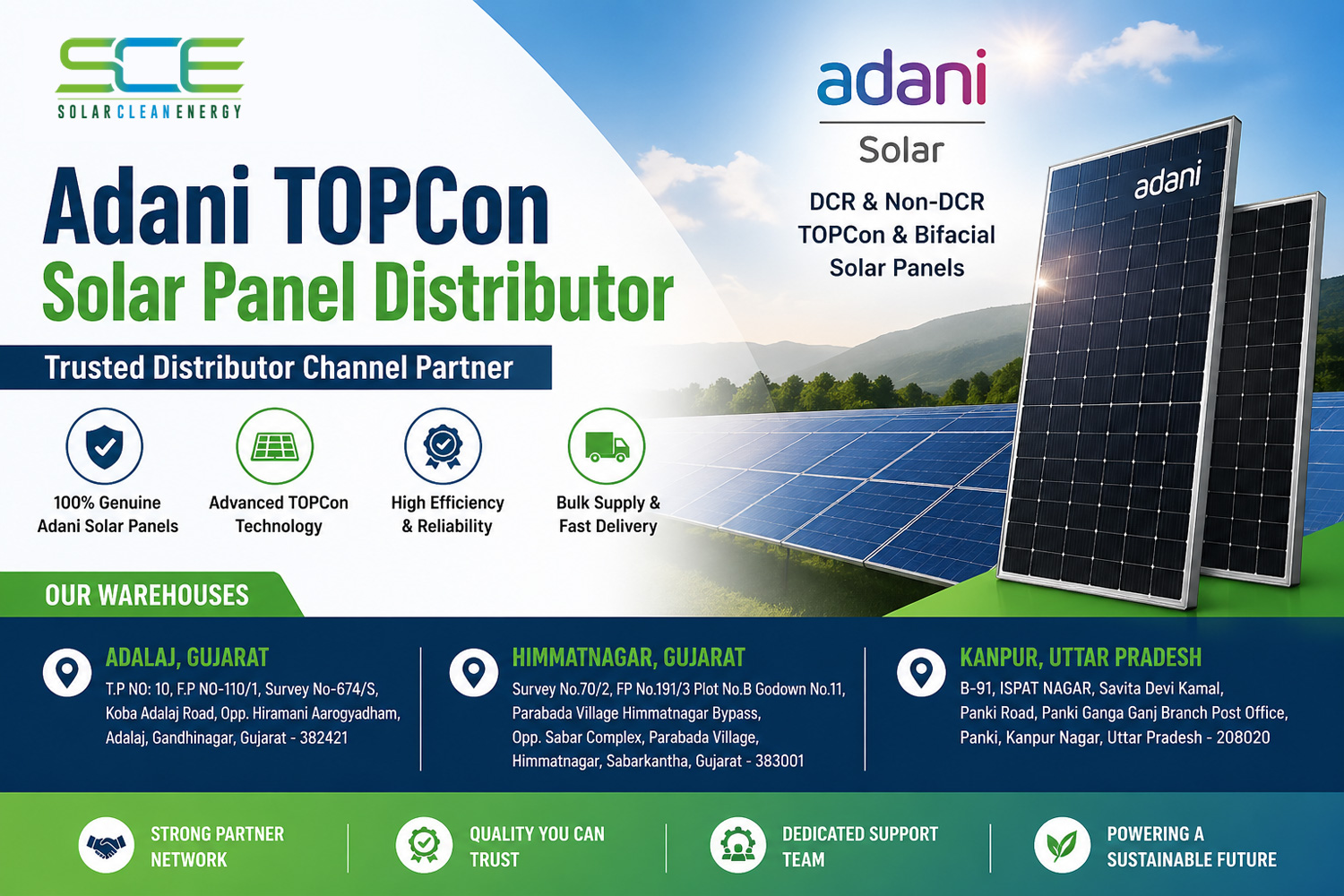 Adani TOPCon Solar Panel Distributor in India